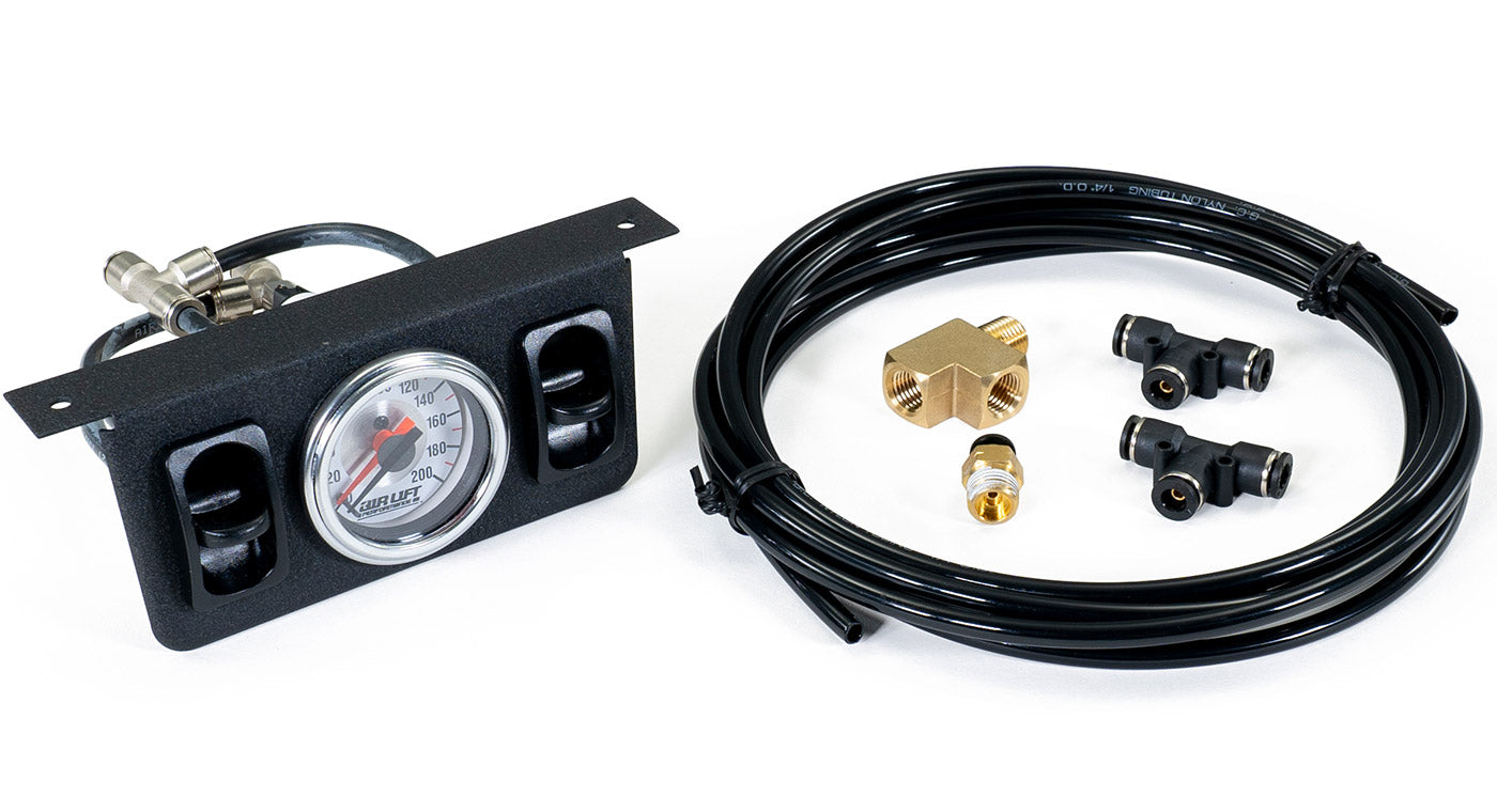 Dual Digital Gauge & Pneumatic Switches Air Bag Pump up Kit to