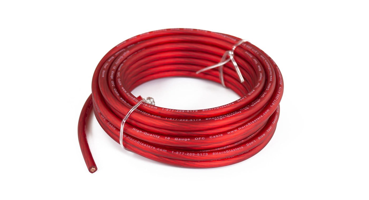 10 Gauge HornBlasters Red Wire (22')