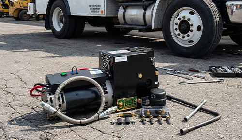 Oasis Air Compressor in action on a service truck