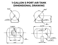 1 Gallon 5 Port Steel Air Tank