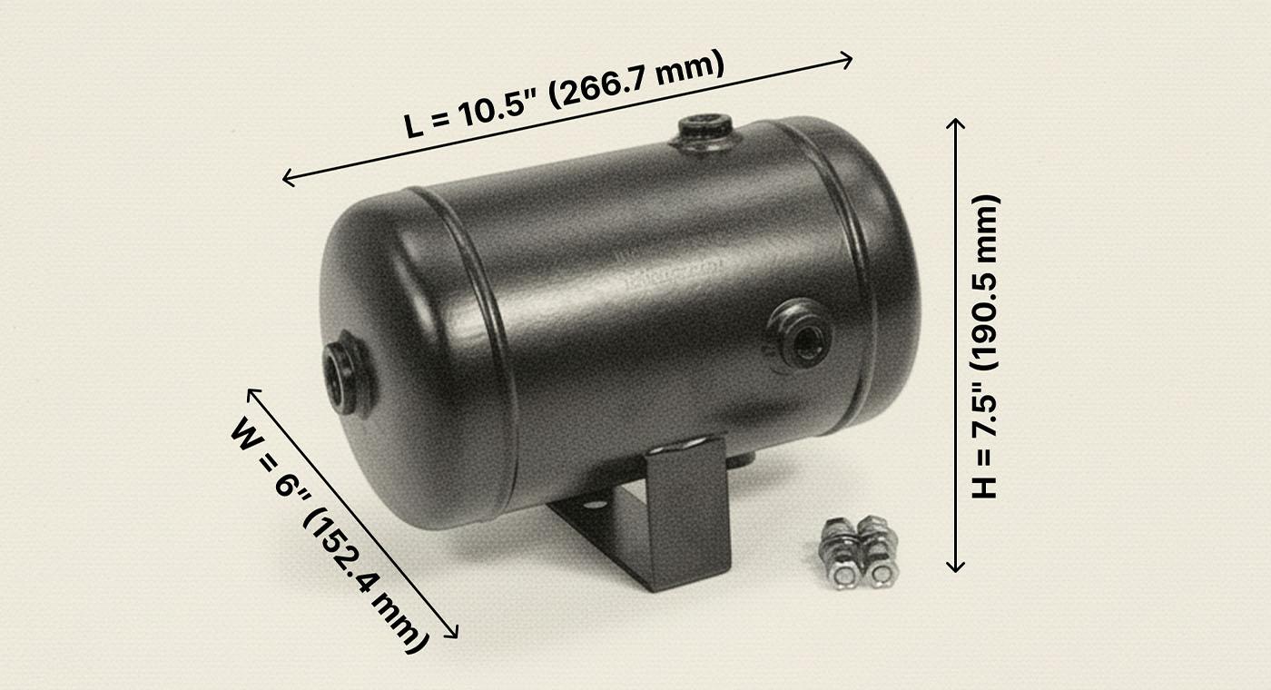 1 Gallon 5 Port Steel Air Tank