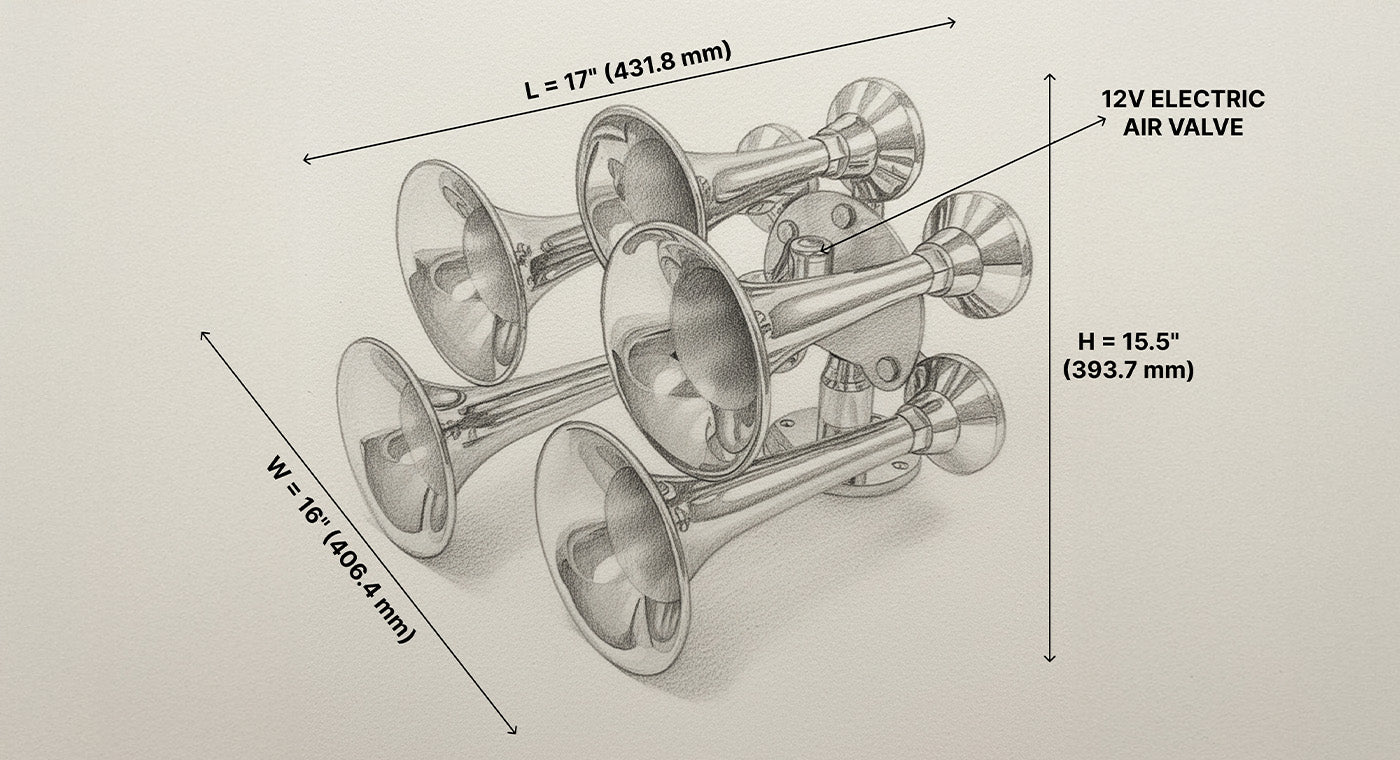 Hornblasters Admiral Train Horn Kit Train Horn Kit