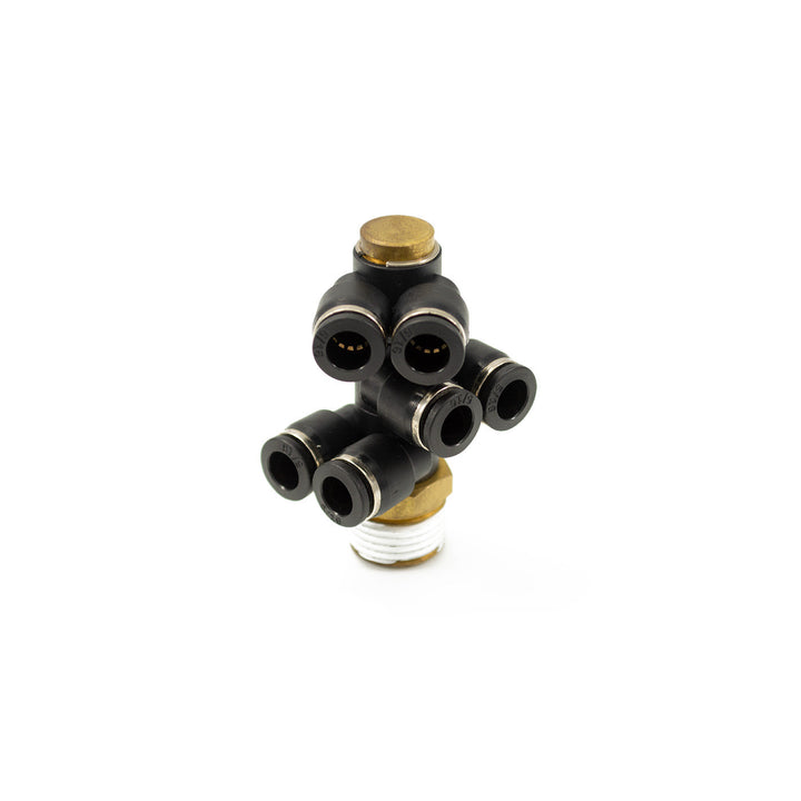 1/2" Male NPT to 6x 5/16" PTC Fitting (6 Way Banjo)