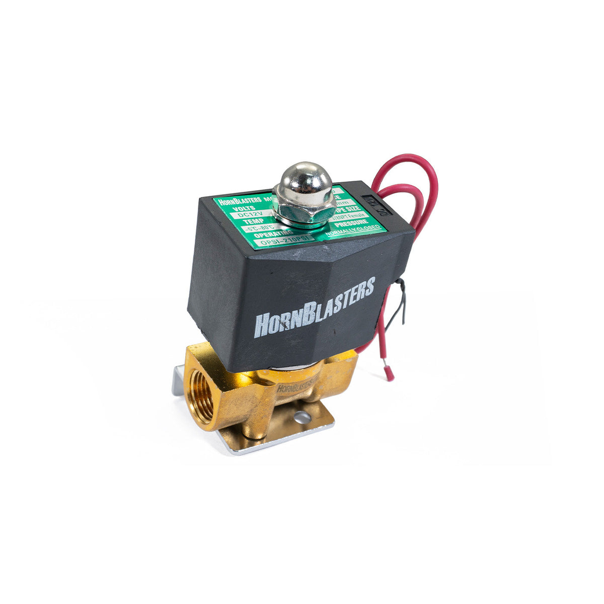 HornBlasters 3/8 NPT Brass Electric Air Valve - 12V High-Flow Valve For Air Horns & Pneumatic Systems
