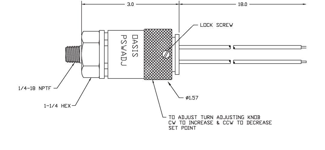 Oasis Oasis Adjustable Pressure Switch 