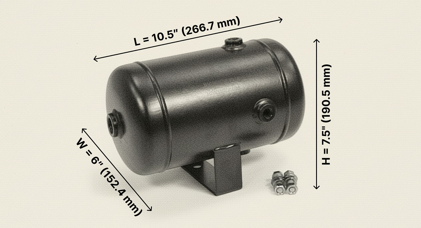 1 Gallon 5 Port Steel Air Tank