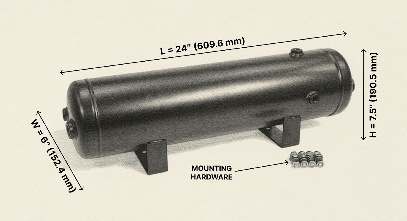 3 Gallon 7 Port Steel Air Tank