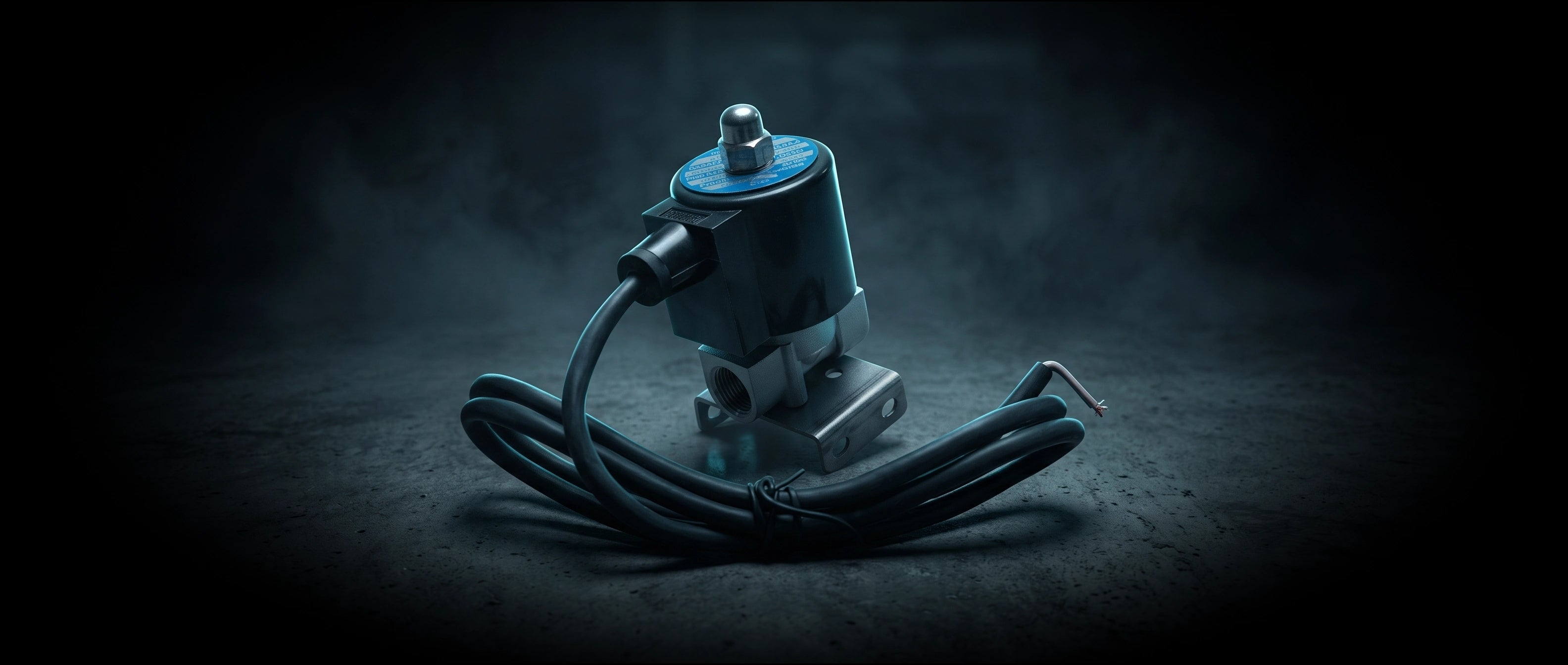 HornBlasters Stainless Steel 3/8" Electric Air Valve in dramatic cinematic light