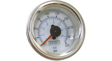 Viair Viair 220 PSI 2" Dual Needle Air Gauge - (90080 / 90081) GA-V2-D200W