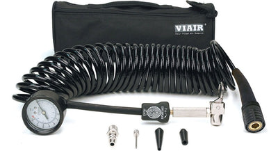 Viair 5-in-1 Braided Coil Hose with 60 PSI Gauge CH-25-G60