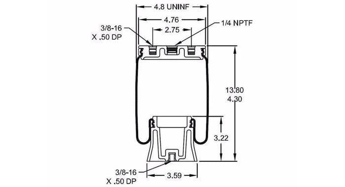 Firestone Firestone 1/4" 9000 Style Air Bag 