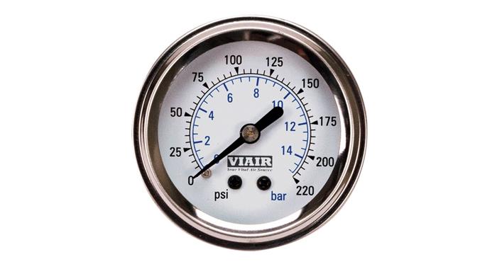 Viair Viair 220 PSI 2" Single Needle Air Gauge - (90089 / 90090) GA-S16-220