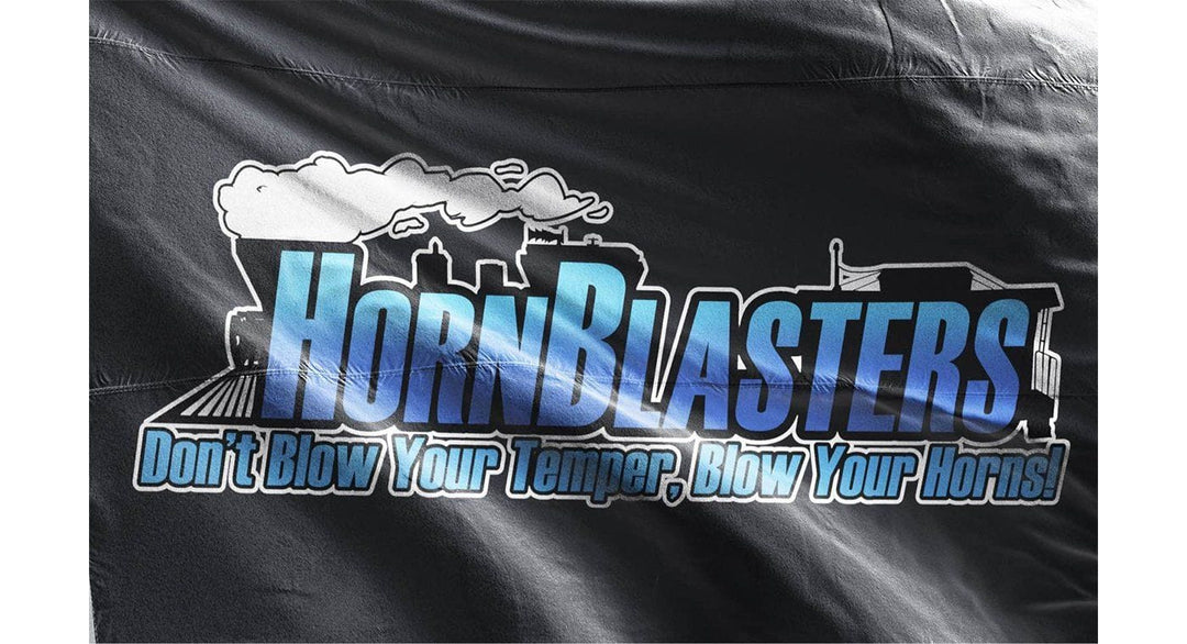 HornBlasters HornBlasters Black Train Logo Flag 