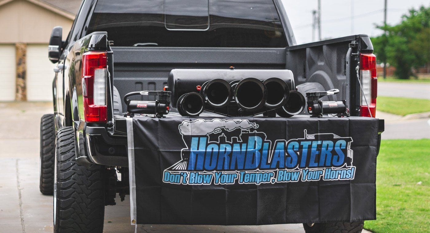 HornBlasters HornBlasters Black Train Logo Flag 