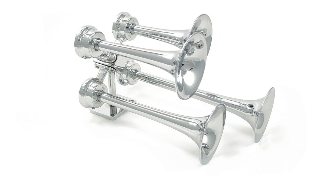 HornBlasters Strombos Chrome Quadruplex Nautical Horn 