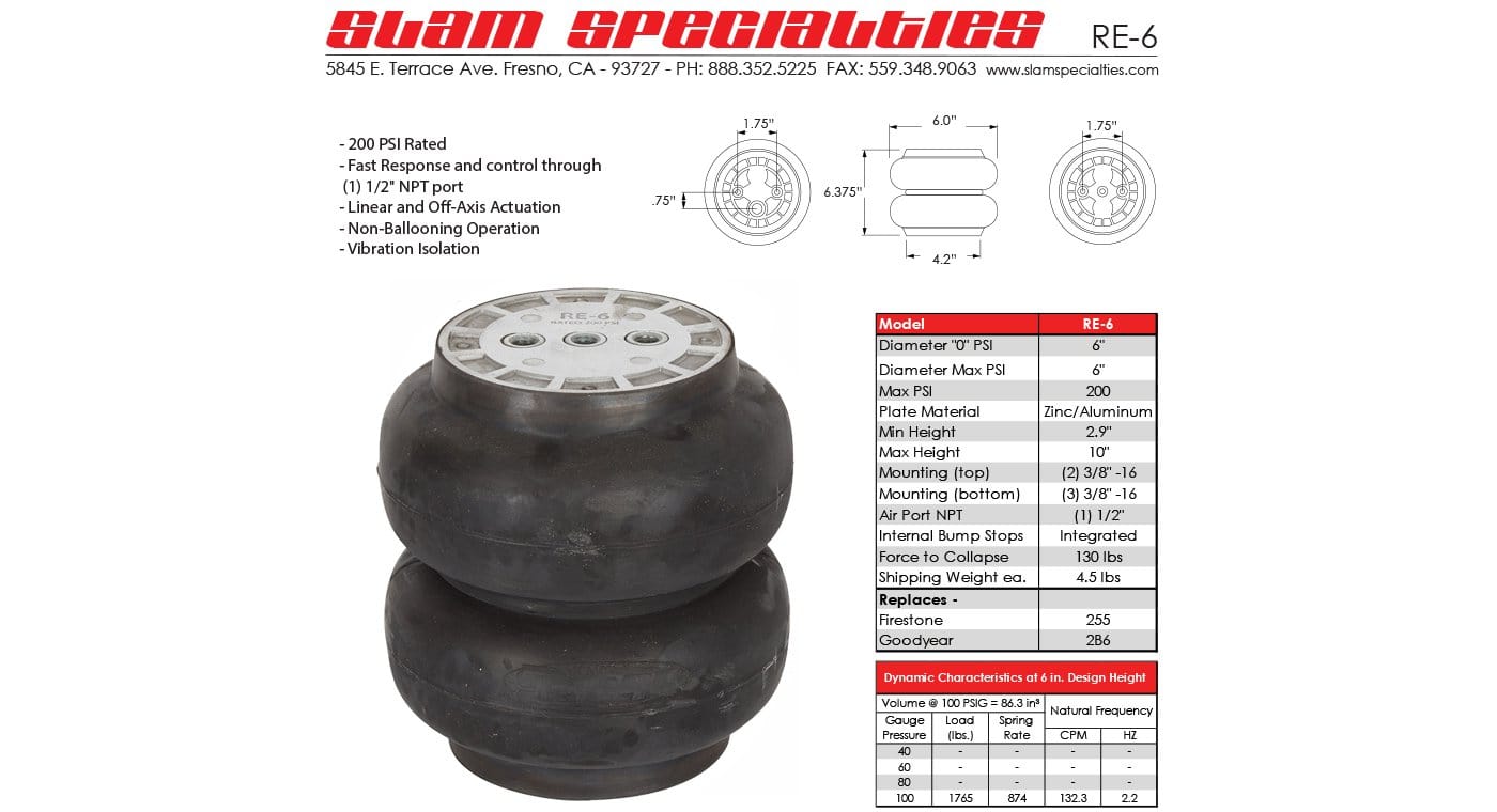 Slam Specialties Slam Specialties RE-6 200 PSI Air Bag 