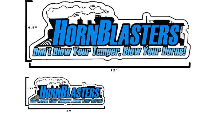 HornBlasters Train Logo Stickers 