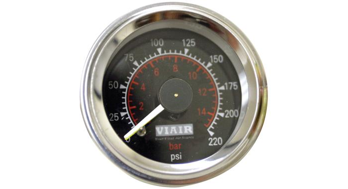 Viair Viair 220 PSI 2" Dual Needle Air Gauge - (90080 / 90081) GA-V2-D200B